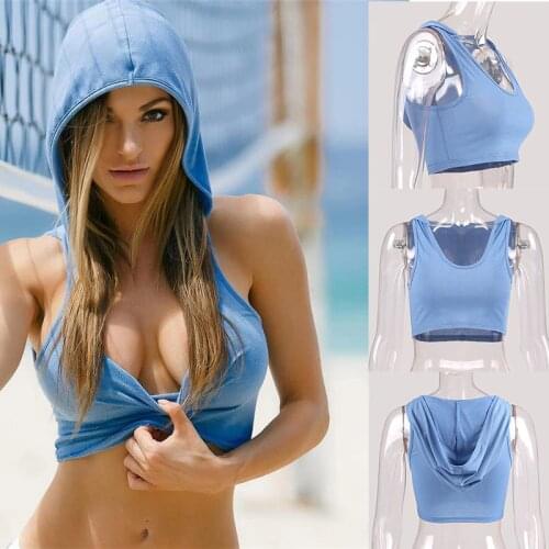 Hot New Fitness Sports Bra Women Hoodie Running Yoga Bra Push Up Sport Bra Top Gym Running Padded Shockproof Tank Top Crop Top