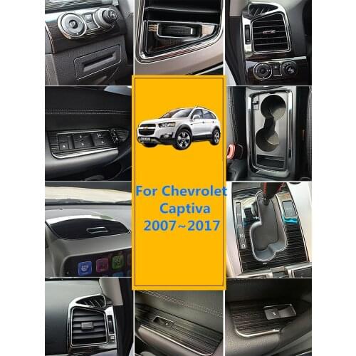 Brushed Black Accessoires Interior Stainless Steel Decoration Cover Trim for Chevrolet Captiva 2011~2018