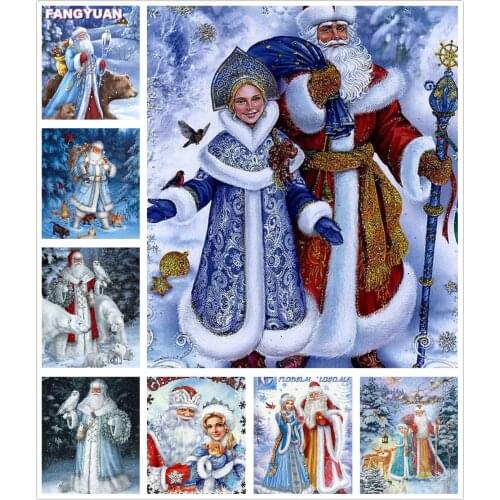 Diy Diamond Painting Christmas Santa Claus Full Drill Square Round Diamond Embroidery Cross Stitch Kits Art Picture Home Decor