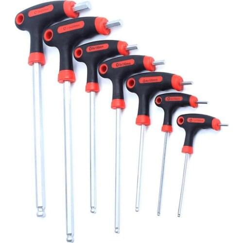 7 Piece Allen Wrench Set T-Handle Bicycle Repairing Screw Portable Tool With Hanging Holes For Road Mountain Bike Bicycle