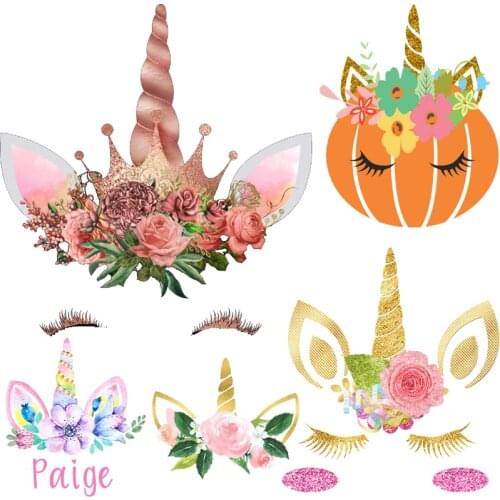 Unicorn Patches Pony Thermal Stickers on Clothes Iron-on Transfers for Clothing Thermoadhesive Patch Diy Applique for Girl Dress