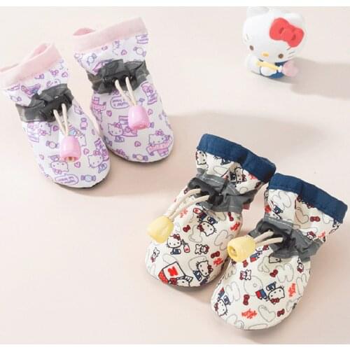 2021NEW 4PCS/ Set Cute Pet Dog shoes Anti-slip Boots Breathable Summer Soft Bottom Dog Shoes Wearable Reflective Pet Footwear