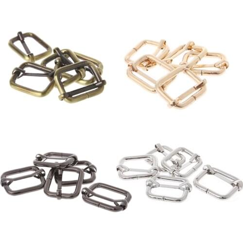 New 5 Pcs 2.5cm Metal Tri-Glides Wire-Formed Roller Pin Bag Buckles Strap Slider Adjuster for DIY Craft Bag Accessories
