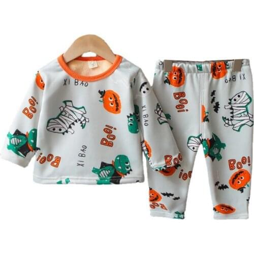 New Winter Baby Girls Sleepwear Children Clothes Fashion Cartoon Boys T-Shirt Pants 2Pcs/Set Toddler Casual Costume Kids Pajamas