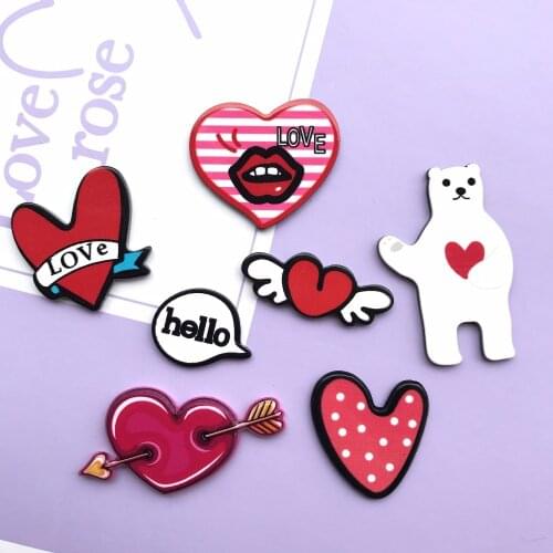 Wholesale LOVE bears style Acrylic Brooch Pin Fashion Pins Button Ms. Sweater Badge Jewelry