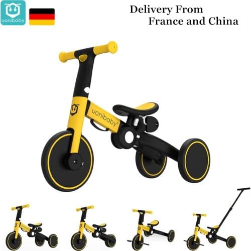 Original Uonibaby 4 Into 1 Baby Tricycle Stroller Kids Pedal Trike Two Wheel Balance Bike Scooter Trolley For 1-6 Years Old