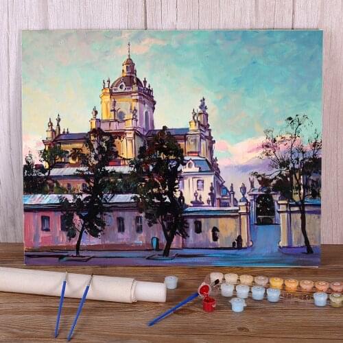 Landscape St. George Paint By Numbers Complete Kit Oil Paints 50*70 Paiting By Numbers Decorative Paintings For Handicraft