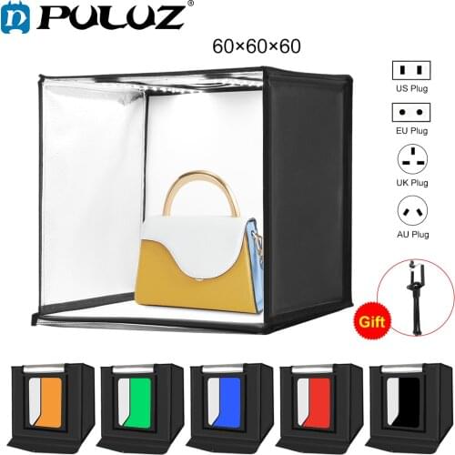 PULUZ 60*60cm 24 inch Portable Photo studio box Photography Softbox 60W White Lighting Studio Shooting Tent Box Kits&6 Backdrops