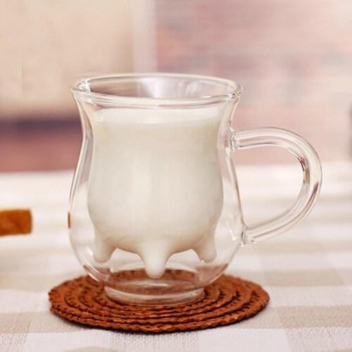 300ml Double Wall Transparent Milk Coffee Juice Water Heat Resistant Glass Cup Glass Mugs Double Wall Glass Mug Drinkware