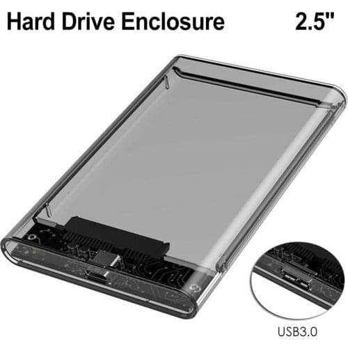 USB3.0 2.5'' Transparent HDD Case Box Sata 3.0 to USB 3.0 Gen2 10Gbps Serial Port SATA SSD Hard Drive Space Grey