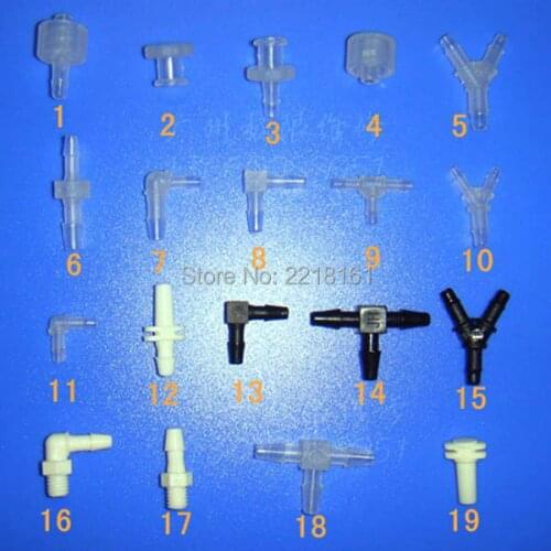 Mix order accept 100pcs/lot Inkjet / UV printer plastic ink hose connectors / Ink tube fitting wholesale