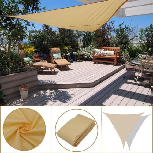 5*5*5M Triangular Shade Sail Garden Beach Sunscreen Awing Sun Canopy Outdoor Waterproof Sun Shade Net 21Colours