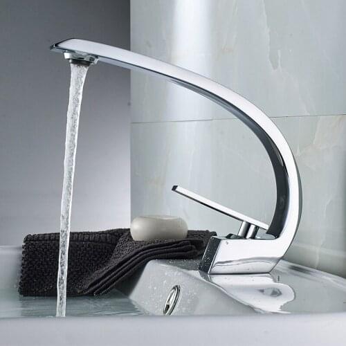 Basin Faucets Modern Bathroom Mixer Tap Brass Washbasin Faucet Single Handle Single Hole Elegant Crane For Bathroom