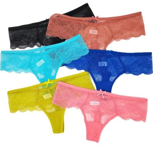12PCS Sexy Women Hollow Out Lace Thong Panties Lingerie Femme T back Soft Comfortable Underwear Girls G Strings Трусики Pantys