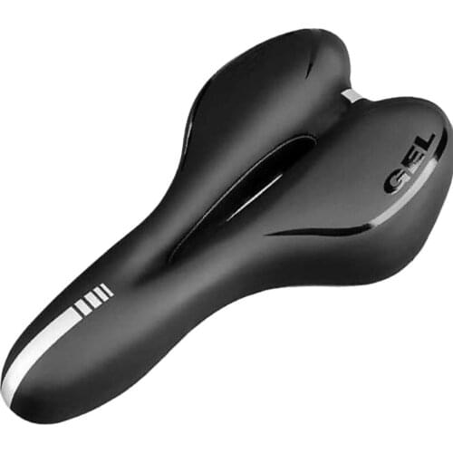Shockproof Hollow Bicycle Saddle Silicone Cushion PU Leather Anti-skid Gel Extra Soft MTB Road Bike Seat Cycling Accessories