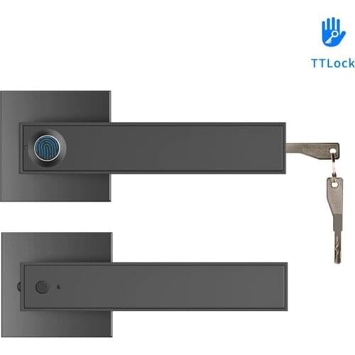 TTLock APP Remote Control Smart Fingerprint Biometrics Electric Single Latch Lock For Indoor Home Office Wooden Metal Door