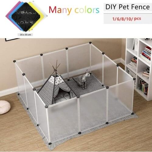 Pet Dog Fences DIY Freely Combined Multi-functional Dog Cage Yard Fence for Dog Cat Kitten Rabbit Guinea Pig Bunny Hedgehogs