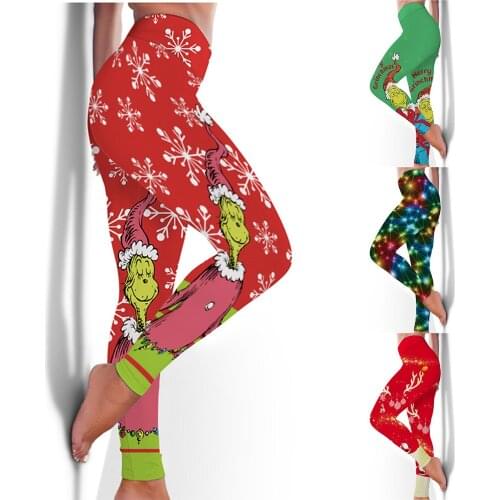 US Size WomenS Summer Printed Yoga Clothes Christmas Colorful 3d Printing Fitness Running Pants Leggings