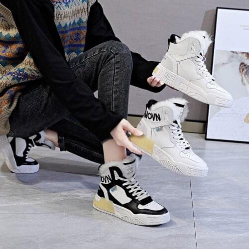 Genuine Leather Fashion Winter Boots Woman Shoes For Ankle Rock Thick Sole Hip Hop Streetwear Woman Sneakers Boots