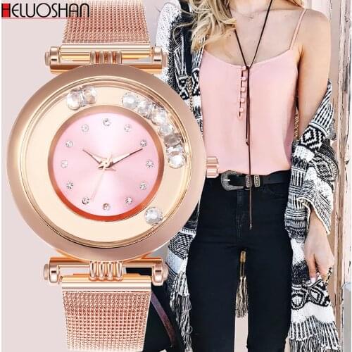 Ladies Watch Luxury Alloy Mesh With Rhinestone Quicksand Quartz Watch Hot Selling Watch Top Brand Relogio Feminino Montre Femme