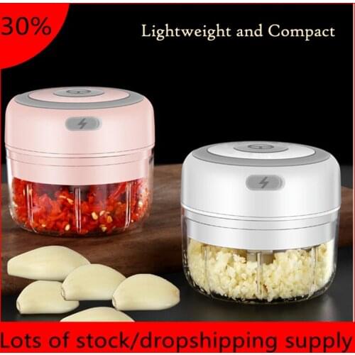 100/250ml Mini Electric Garlic Grinder Portable Food Press Mincer Seasoning Masher Spice Chopper Kitchen Accessories