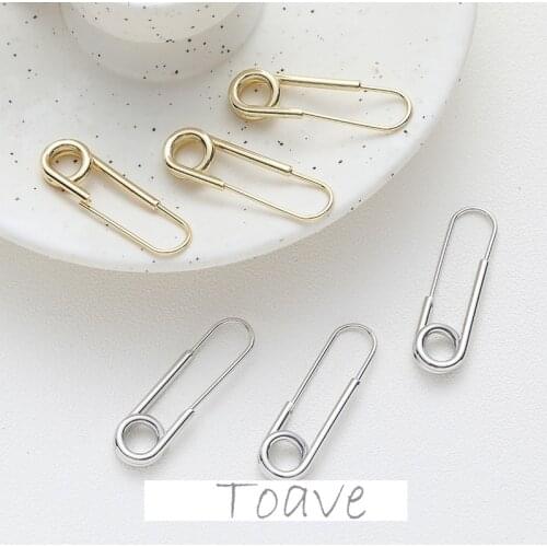 14K Plating Color Preserving Pin Brooch Shape Pendant Link Buckle DIY Jewelry Accessories Material