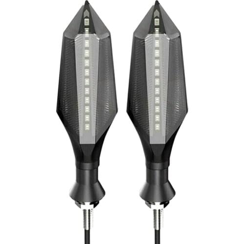 2Pcs Motorcycle 12 LED Flowing Water Blinker Flashing Lights Turn Signal Light Indicator Blinker Lamp Amber/Blue