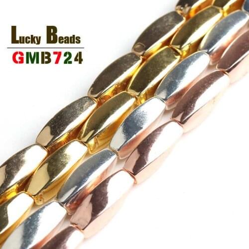 5*14mm Natural Stones Beads Fashion Four Colors Hematite Stone Beads For Jewelry Making DIY Beaded Bracelet Necklace 15 inches