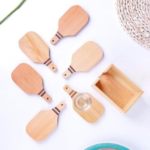 6 Pcs/set Hemlock Coaster Solid Wood Tea Coaster Insulation Pad Japanese Heat Resistant Coffee Pad Drink Accessories