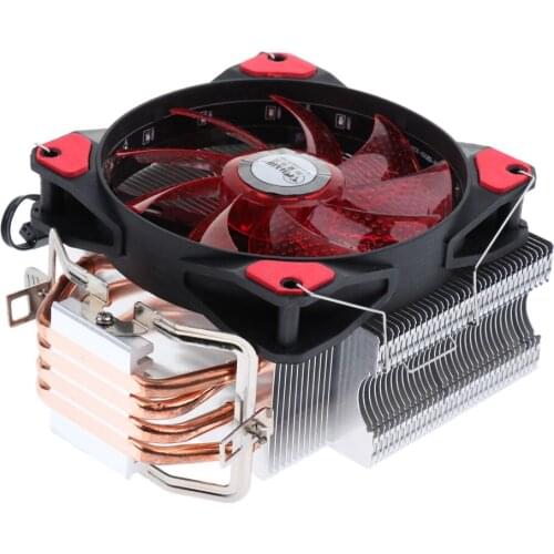 Aluminum CPU Cooler 12cm LED Cooling Fan Radiator Heatsink Pipes for Intel