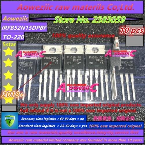 Aoweziic 2018+ 100% new imported original IRFB52N15DPBF IRFB52N15D IRFB52N15 FB52N15D TO-220 field effect tube 51A 150V