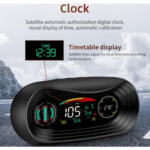 Anti Fatigue Drive GPS Driving Head Up Display Inclinometer Latitude Hud Display Car OBD Speedometer Windshield Speed Projector