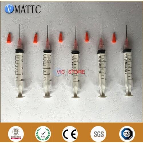 Free Shipping Non Sterilized Refilling 10 Ml/Cc Manual Plastic Syringe With 1 Inch Blunt Tip Dispensing Needle 20G & Stopper