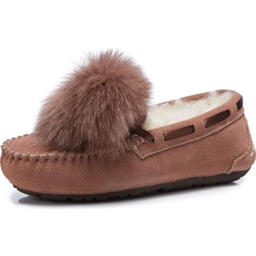 Shoes ladies genuine cowhide snow boots 2021 real cowhide winter classic snow boots womens winter shoes