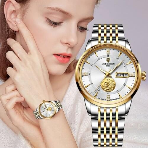 2021 New Fashion Watch Women LIGE Brand Ladies Creative Steel Women Bracelet Watches Female Waterproof Clocks Relogio Feminino