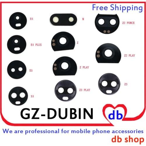 For Moto X4 X 4th XT1900 E4 PLUS E5 M Z PLAY Z2 PLAY FORCE Z3 PLAY Back Rear Camera Glass Plastic lens Stick Parts With Sticker