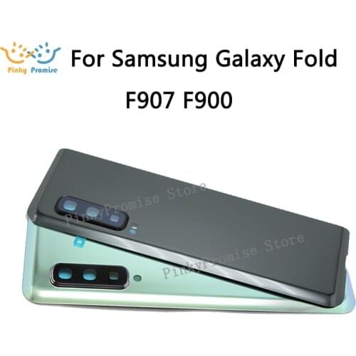 For Samsung Galaxy Fold F907 F900 Battery Back Cover Door Glass Housing Case with Camera Lens Adhesive Tap