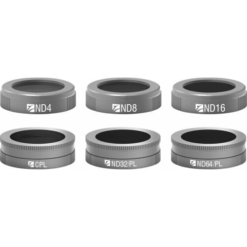 Freewell Budget Kit -6Pack ND4, ND8, ND16, CPL, ND32/PL, ND64/PL Filters E-Series Compatible with DJI Mavic Air