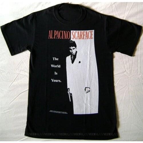 T-Shirt Poster Tony Montana Al Pacino Maglia Black Uomo Ufficiale Unisex Loose Fit T Shirt