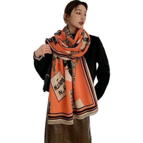 Cashmere Scarf Keep Warm Winter Thick Scarf Fashion Double-sided Scarf Air Conditioning Shawl 190*60cm