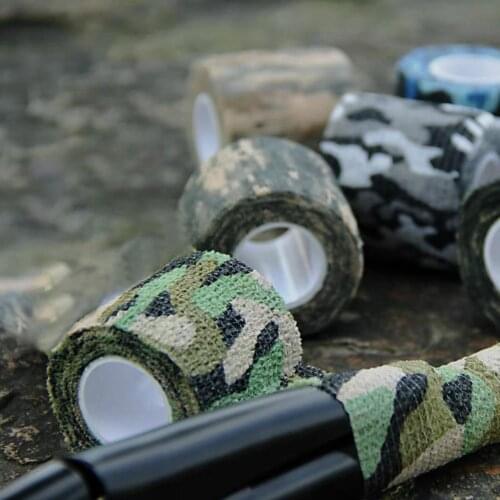 Adhesive Outdoor Military Stretch Camo Camouflage Tape Bandage Hunting Wrap for Camping Hiking Outdoor Equipment Outdoor Tools