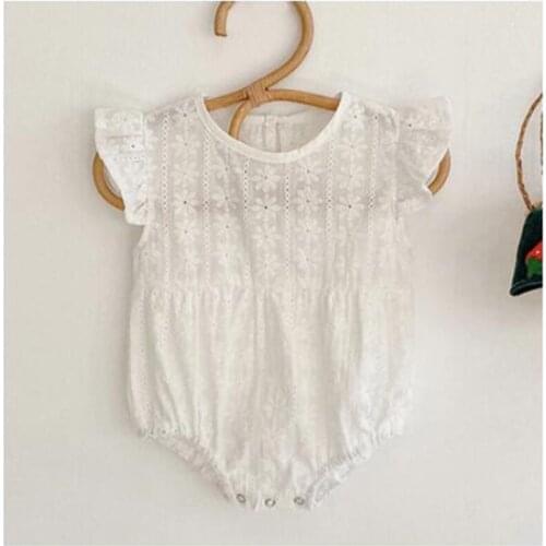 New 2021 Summer Baby Girl Sleeveless Rompers Baby Girl Newborn Pure Color Rompers Clothes Kids Girl Lace Rompers
