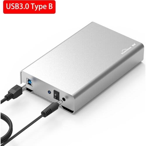 HDD enclosure USB3.0 type B/USB3.1 type C port full aluminum for 3.5''/2.5'' SATA hard disk support max 6TB HDD plug and play