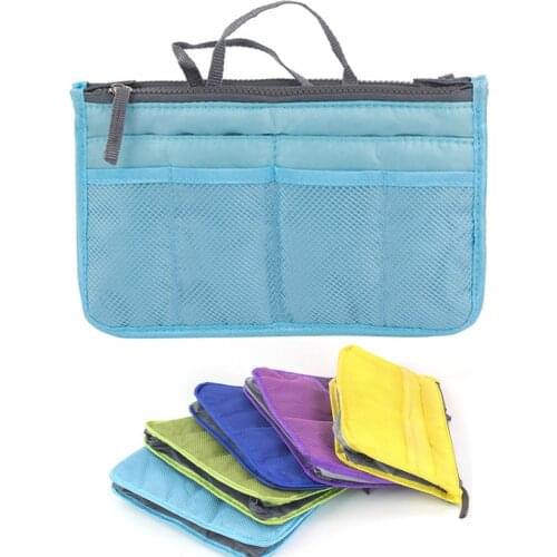 Brush Cosmetic Bag For Women Double Zipper Makeup Bag Toiletries Storage Bags Large Nylon Travel Kit Insert Organizer Beauty Bag