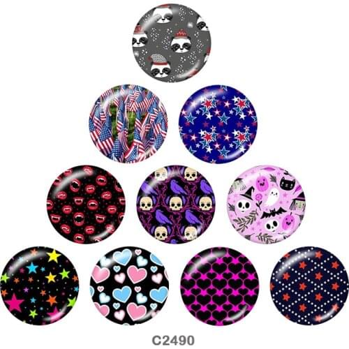 LOVE Halloween 12mm/18mm/20mm/25mm/30mm/40mm Round glass cabochon flat back Making findings snap button jewelry C2490