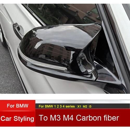 M3 M4 Look For BMW F20 X1E84 M2 F87 Mirror Cover 1 2 3 4 series F36 F22 F30 Rear View Carbon Look Mirror Cover 6 Pcs gloss black