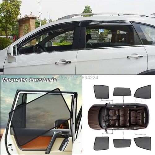 Car Full Side Windows Magnetic Sun Shade UV Protection Ray Blocking Mesh Visor For Chevrolet Captiva 2013