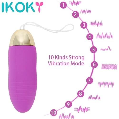 IKOKY G-Spot Massager Remote Control Clitoris Stimulator Powerful Bullet Egg Vibrator 10 Speed Portable Sex Toys for Women