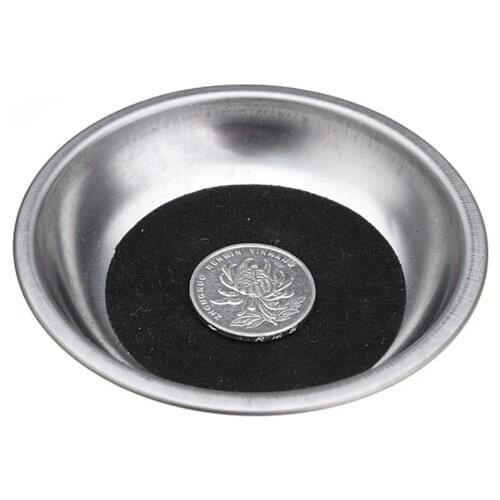 COINS Into The Cup Wear Close-up Magic Props Toy Stainless Steel Magic Toy Coin Penetrating Magic Trick Tool YH127