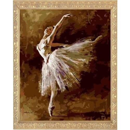 Golden Panno,Needlework,DIY DMC Cross stitch,Sets For Embroidery kit 14ct unprinted cotton thread Ballerina DanceCross-Stitching
